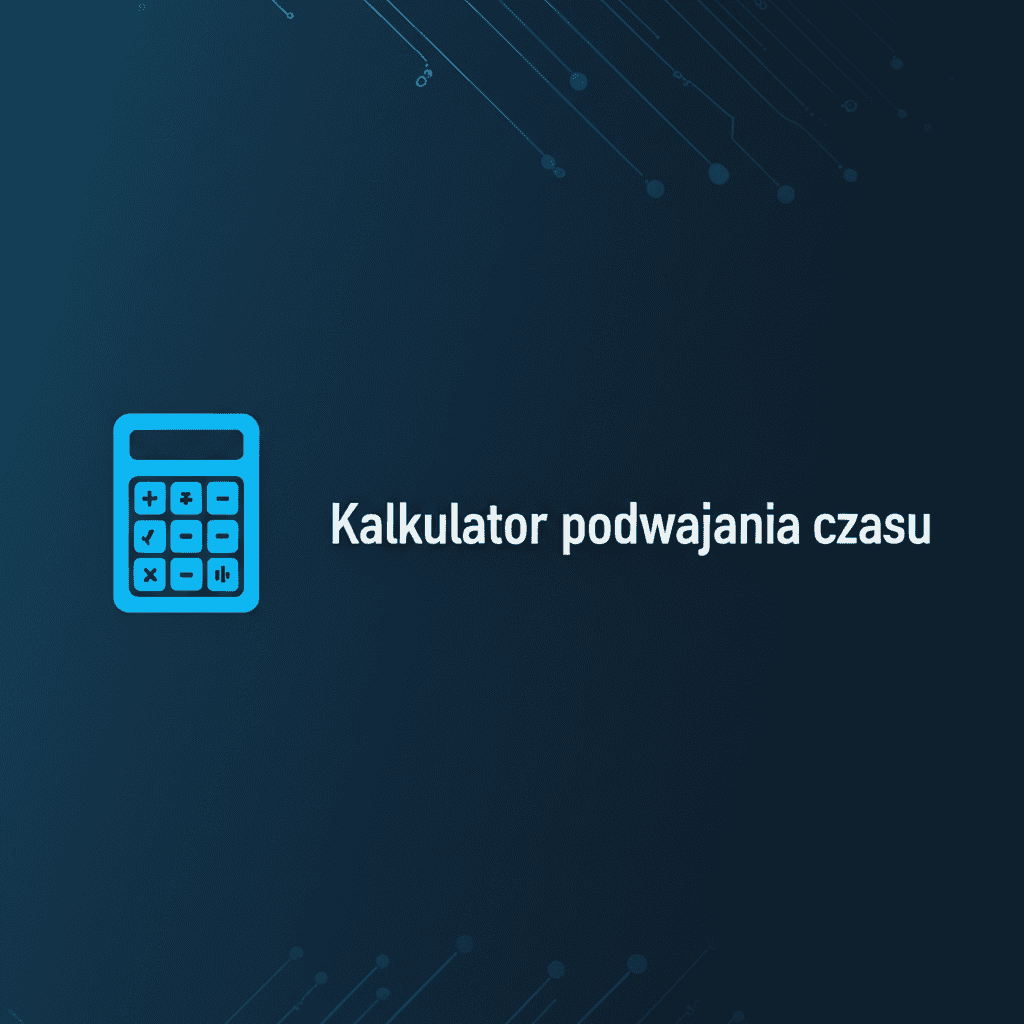Ilustracja kalkulatora podwajania czasu, symbolizującego wzrost i obliczenia